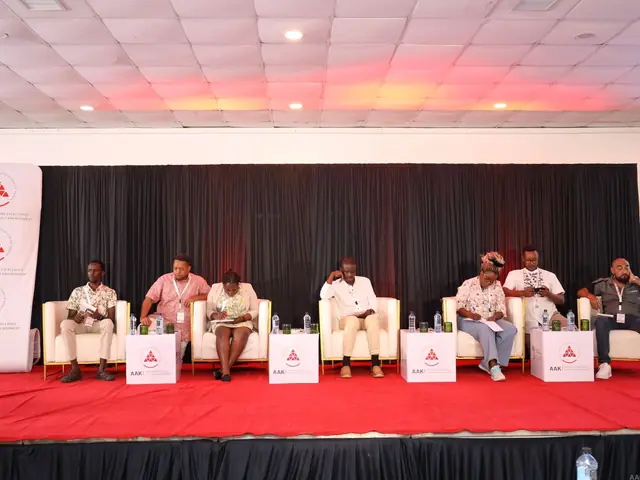 A panel discussion on stage