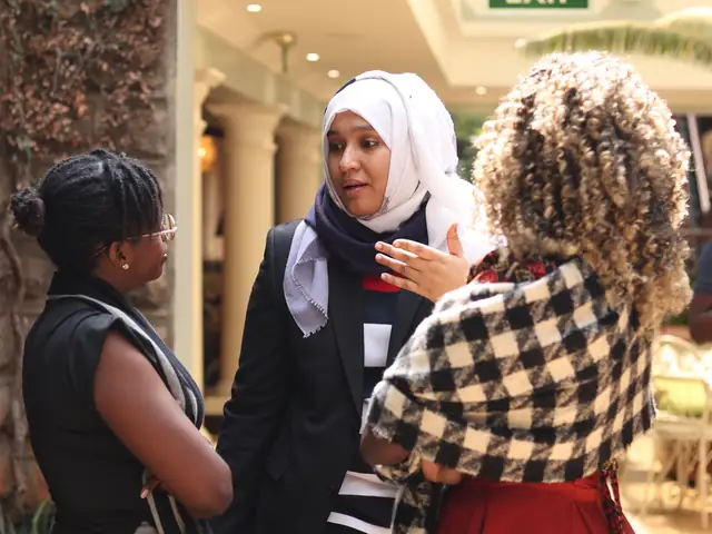 Conversation during the tea break