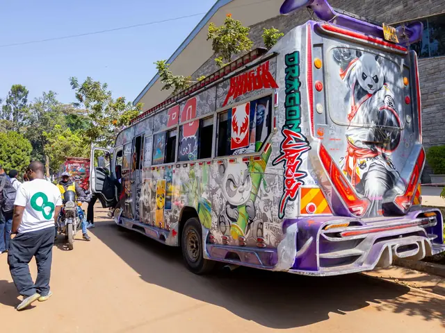 A decorated matatu at the Showground