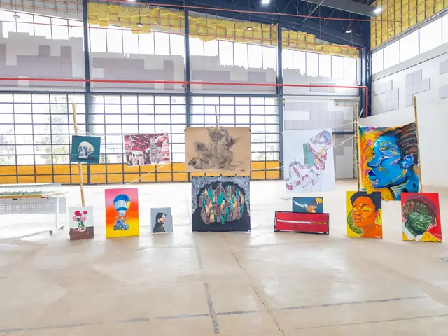 Artworks on display in the hall